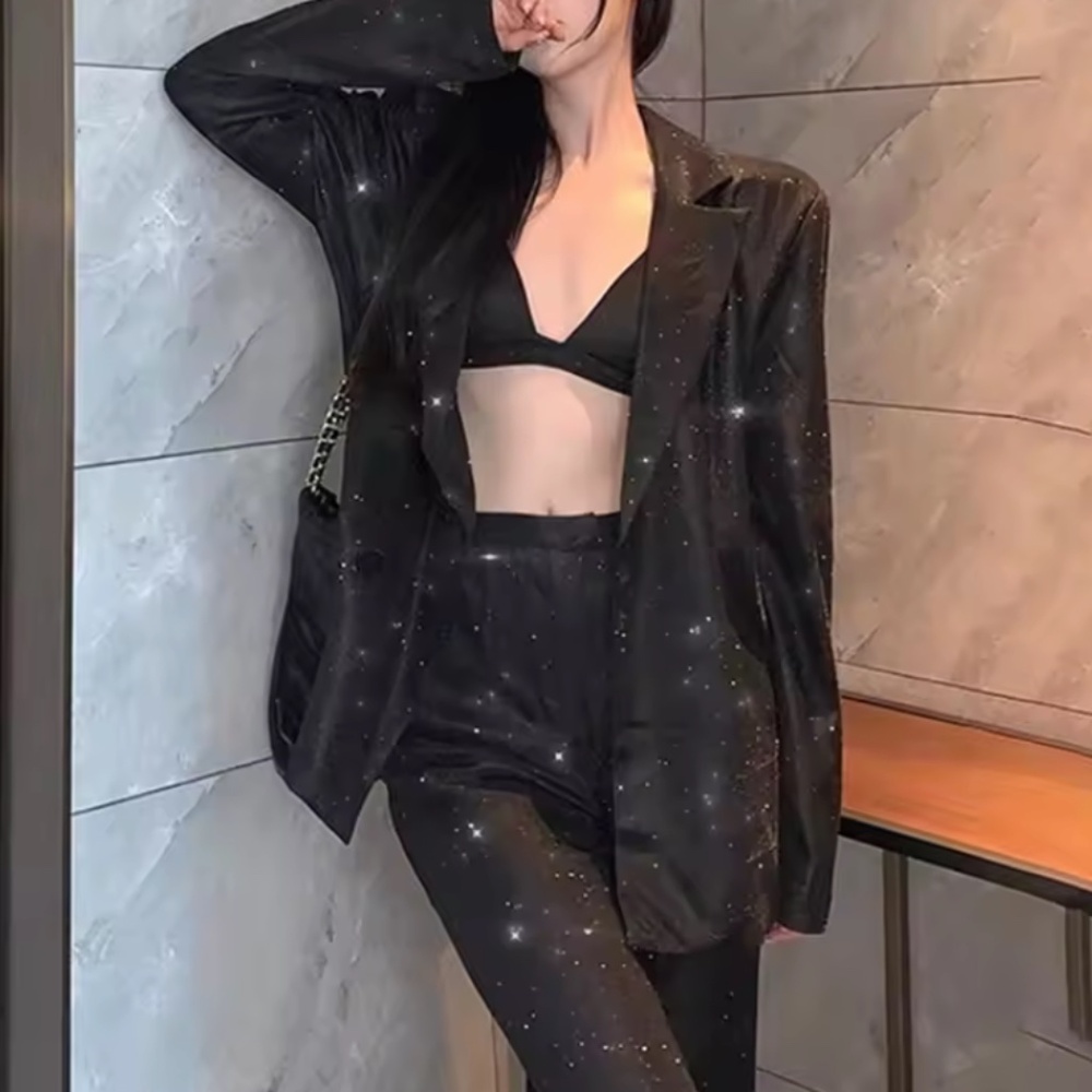 La Belle Vie Blazer Set - Black